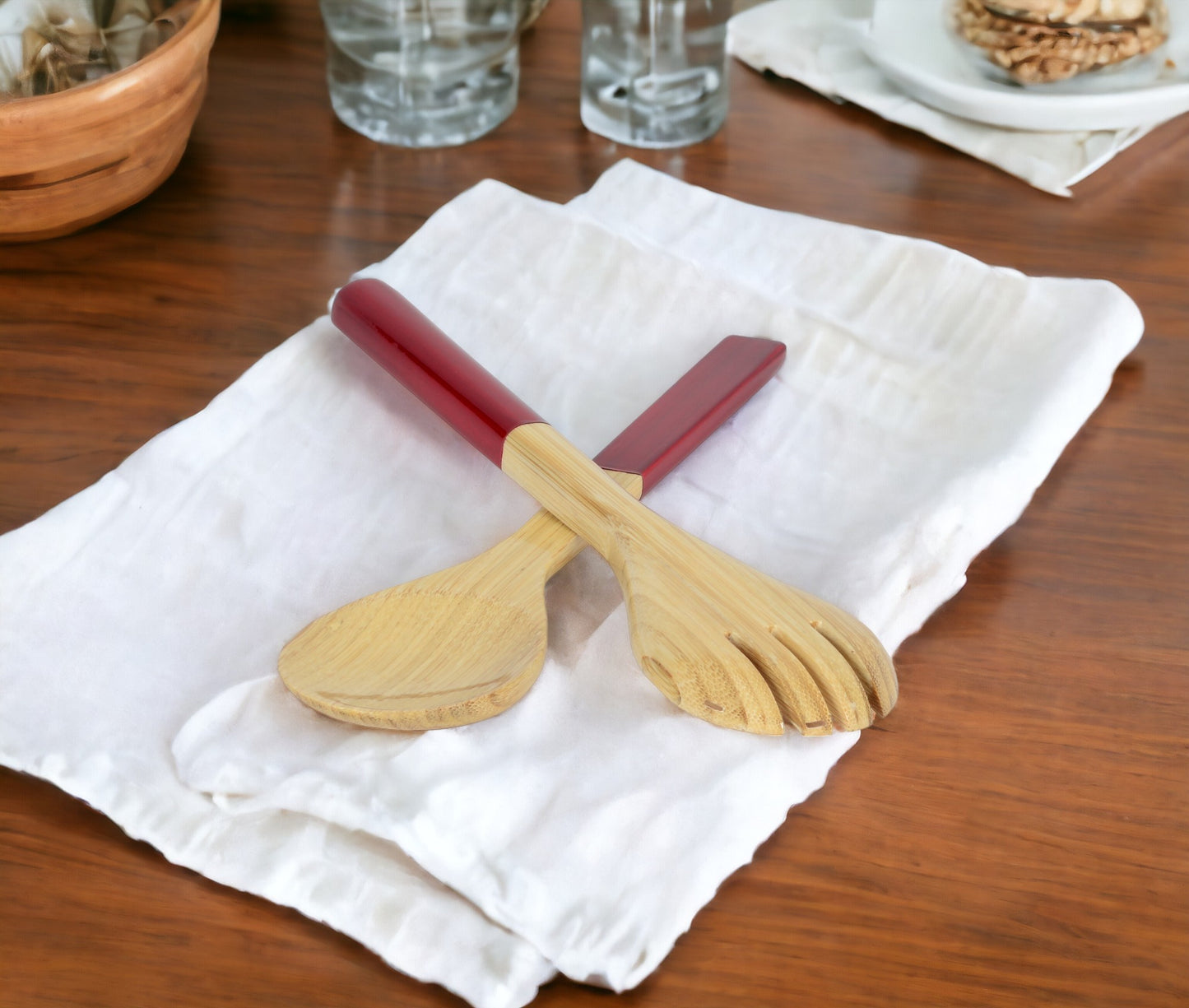 Small Bamboo Salad Servers