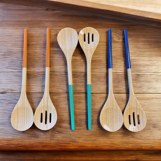 Refined Bamboo Salad Servers