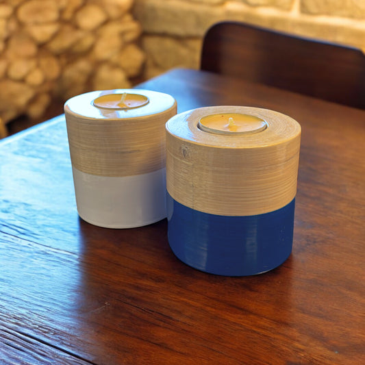 Bamboo Tea Light Holders